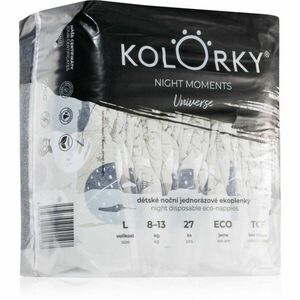 Kolorky Night Moments jednorázové EKO pleny pro kompletní ochranu v průběhu noci velikost L 8-13 kg 27 ks obraz