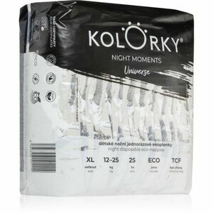 Kolorky Night Moments jednorázové EKO pleny pro kompletní ochranu v průběhu noci velikost XL 12-25 kg 25 ks obraz