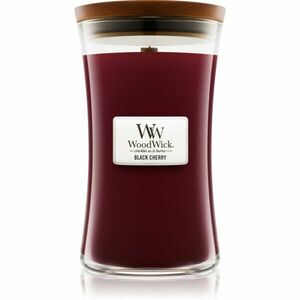 Woodwick Black Cherry vonná svíčka s dřevěným knotem obraz