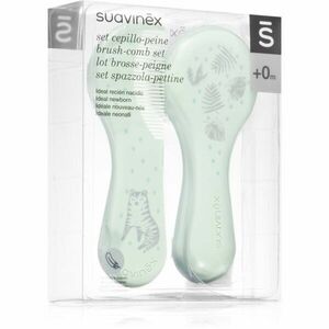Suavinex Tigers Brush-comb Set sada pro děti od narození Green 1 ks obraz