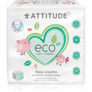 Attitude Eco vlhčené ubrousky bez vůně 3x72 ks obraz