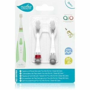 Nuvita Sonic Clean&Care Replacement Brush Heads náhradní hlavice pro sonický bateriový zubní kartáček pro miminka Sonic Clean&Care Medium Red/White 2 obraz