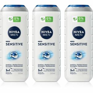 NIVEA MEN Sensitive sprchový gel pro muže výhodné balení 3 x 500 ml obraz