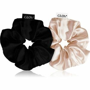 GLOV Satin Scrunchies M gumičky do vlasů Sparkling Wine/Black 2 ks obraz