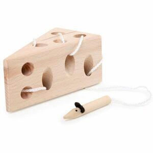 Small foot Threading Game Cheese and Mouse aktivity hračka ze dřeva 3 y+ 2 ks obraz