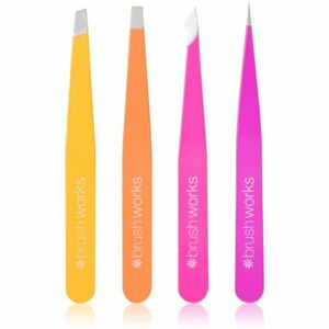 Brushworks Combination Tweezer Set sada pinzet na obočí typ Brights 4 ks obraz
