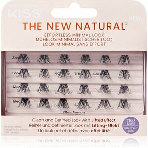 KISS The New Natural Effortless Minimal Look trsové nalepovací řasy bez uzlíku Trio 02 24 ks obraz