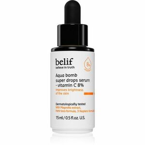 belif Aqua Bomb Super Drops Serum Vitamin C 8% rozjasňující sérum s vitaminem C s protivráskovým účinkem 15 ml obraz