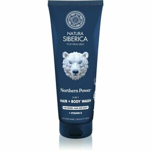 Natura Siberica Arctic Wild Northern Power mycí gel na vlasy, vousy a tělo pro muže 200 ml obraz