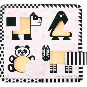 Bigjigs Toys Black & White Shape Puzzle aktivity vkládačka 10m+ 5 ks obraz