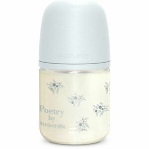 Suavinex Poetry SX Pro Physiological S skleněná kojenecká láhev 0 m+ Slow Flow - Blue 120 ml obraz