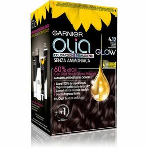Garnier Olia permanentní barva na vlasy odstín 4.12 Castano Scuro Freddo Iridescente 1 ks obraz