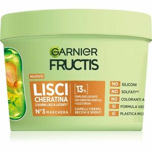 Garnier Fructis Lisci Cheratina vyživující maska na vlasy pro lesk 370 ml obraz