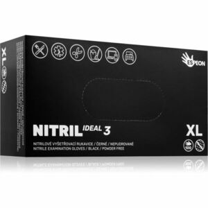 Espeon Nitril Ideal3 Black nitrilové nepudrované rukavice velikost 100 ks obraz