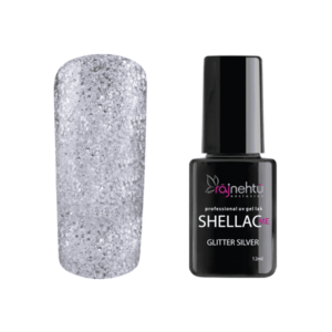 Ráj nehtů UV gel lak Shellac Me 12ml - Glitter Silver obraz