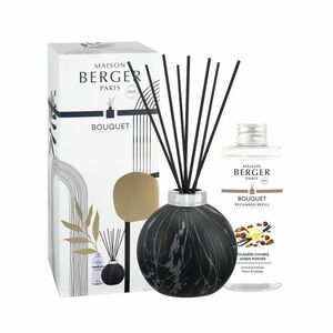 Maison Berger Paris Dárková sada aroma difuzér Marbrure Black + náplň Amber Powder 180 ml obraz