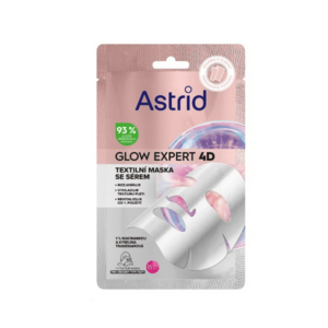 Astrid Textilní maska pro rozjasnění a vyhlazení pleti s niacinamidem Glow Expert 4D obraz
