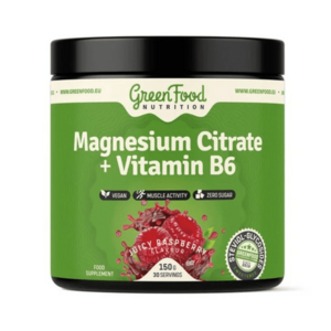 GreenFood Magnesium Citrate + Vitamin B6 150 g Juicy raspberry obraz
