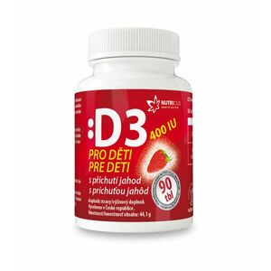 Nutricius Vitamín D3 pro děti 400IU - jahoda 90 tbl. obraz