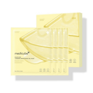 Medicube Sada gelových pleťových masek proti pigmentovým skvrnám Kojic Acid (Turmeric Brightening Gel Mask) 4 x 28 g obraz