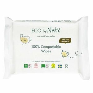 Eco Naty ECO vlhčené ubrousky Naty bez vůně - pro citlivou pokožku (20 ks) obraz