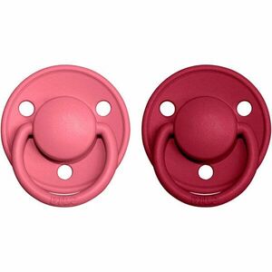 BIBS De Lux Natural Rubber Size 1: 0+ months dudlík Coral / Ruby 2 ks obraz