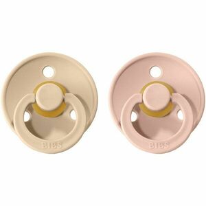 BIBS Colour Natural Rubber Size 1: 0+ months dudlík Vanilla / Blush 2 ks obraz