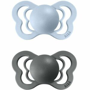 BIBS Couture Natural Rubber Size 1: 0+ months dudlík Iron / Baby Blue 2 ks obraz