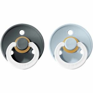 BIBS Colour Natural Rubber Size 2: 6+ months dudlík Iron Night / Baby Blue Night 2 ks obraz