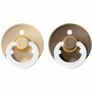 BIBS Colour Natural Rubber Size 2: 6+ months dudlík Vanilla Night / Dark Night 2 ks obraz