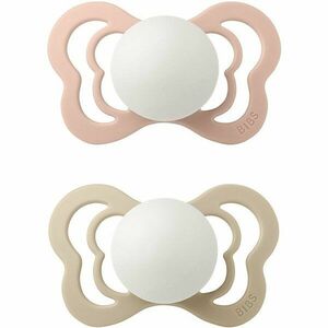 BIBS Couture Glow Silicone Size 2: 6+ months dudlík Blush / Vanilla 2 ks obraz