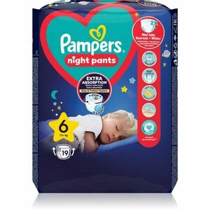 Pampers Night Pants Size 6 jednorázové plenkové kalhotky na noc 13+ kg 19 ks obraz