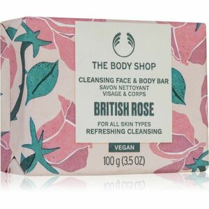 The Body Shop British Rose Cleansing Bar tuhé mýdlo na tělo a obličej 100 g obraz