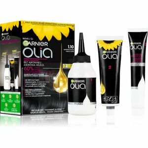 Garnier Olia Big Kit permanentní barva na vlasy odstín 1.10 Black Sapphire obraz