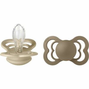 BIBS Supreme Silicone Size 2: 6+ months dudlík Vanilla / Dark Oak 2 ks obraz