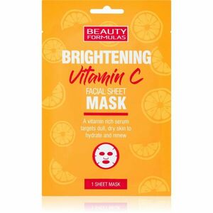 Beauty Formulas Vitamin C rozjasňující plátýnková maska s vitaminem C 1 ks obraz