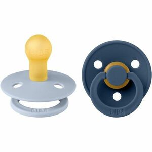 BIBS Colour Natural Rubber Size 1: 0+ months dudlík Dusty Blue / Steel Blue 2 ks obraz