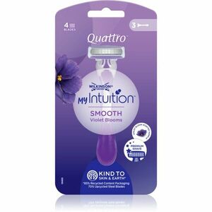 Wilkinson Sword Quattro for Women My Intuition Smooth jednorázová holítka Violet Blooms 3 ks obraz