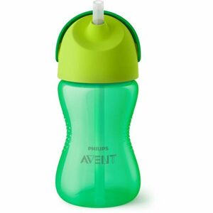 Philips Avent Bendy Straw SCF798/01 12m+ hrnek s ohebným brčkem Green 300 ml obraz