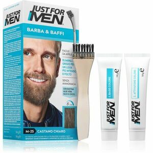 Just for Men Men Moustache & Beard barva na vousy pro zakrytí šedin odstín M-25 Light Grey 1 ks obraz