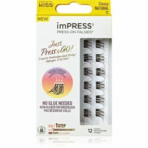 KISS imPRESS Just Press & GO ! trsové nalepovací řasy bez uzlíku Classy Natural 12 ks obraz