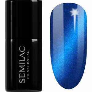 Semilac UV Hybrid Silk Effect gelový lak na nehty s použitím UV/LED lampy odstín 466 Blue Silk Pyjamas 7 ml obraz