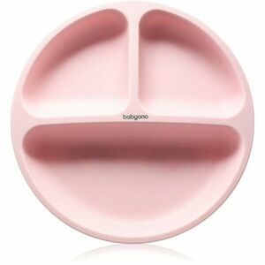 BabyOno Siilicone Plate 6m+ dělený talíř s přísavkou Pink 1 ks obraz