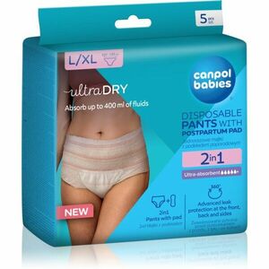 Canpol babies Pants With Postpartum Pad poporodní kalhotky jednorázové 2 v 1 L/XL 5 ks obraz