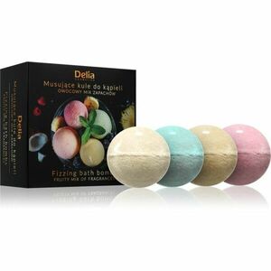 Delia Cosmetics Fizzing Bath Bombs Fruity Mix dárková sada do koupele 4x100 g obraz