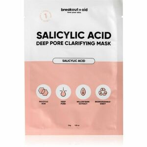 breakout + aid Salicylic Acid Deep Pore Clarifying Mask plátýnková maska s kyselinou salicylovou 34 g obraz