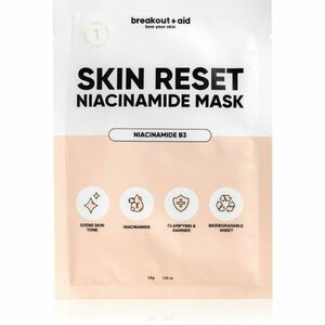 breakout + aid Skin Reset Niacinamide Mask plátýnková maska s niacinamidem 34 g obraz