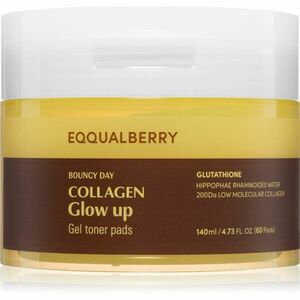 EQQUALBERRY Collagen Glow Up Gel Toner Pads tonizační polštářky pro rozjasnění pleti 60 ks obraz