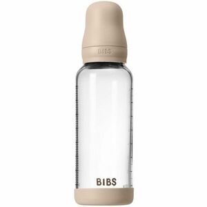 BIBS Baby Glass Bottle Silicone antikoliková láhev se silikonovým pítkem Blush 240 ml obraz