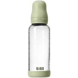 BIBS Baby Glass Bottle Round Latex antikoliková láhev Sage 240 ml obraz